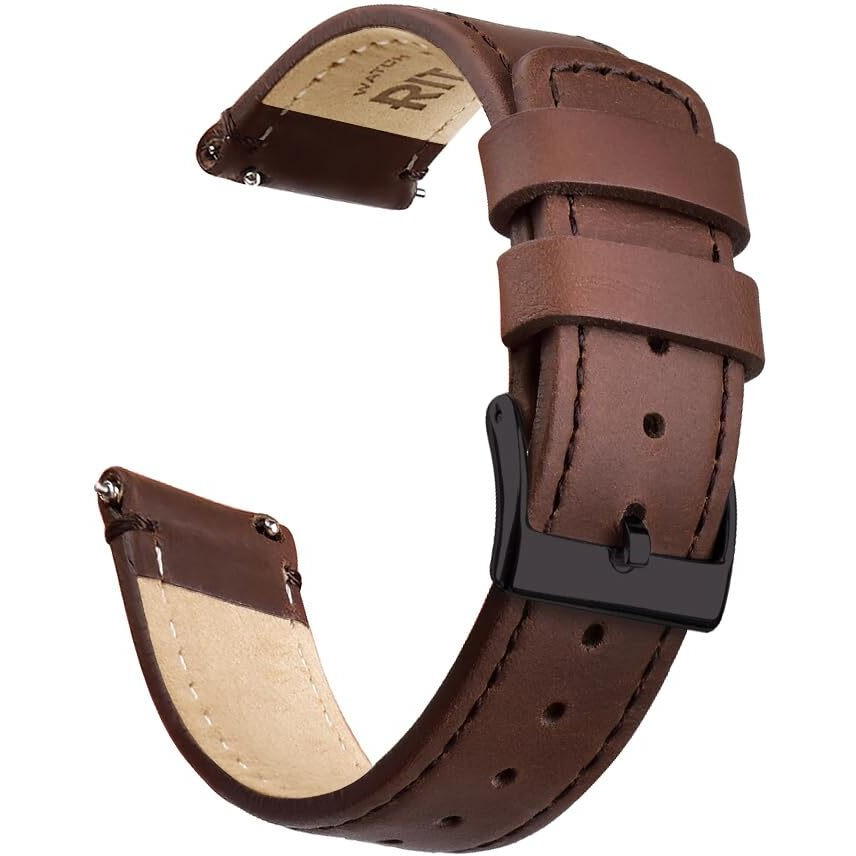 Ritche Christmas Gift 23Mm Quick Release Classic Vintage Leather Watch Bands Brown Genuine Leather Watch Straps For Men  Valentine 's Day Gifts For Him Or Her  White Elephant Gifts  Stocking Stuffers For Men