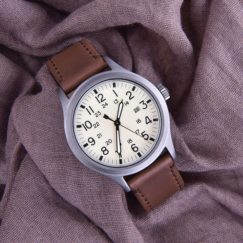 Ritche Christmas Gift 23Mm Quick Release Classic Vintage Leather Watch Bands Brown Genuine Leather Watch Straps For Men  Valentine 's Day Gifts For Him Or Her  White Elephant Gifts  Stocking Stuffers For Men