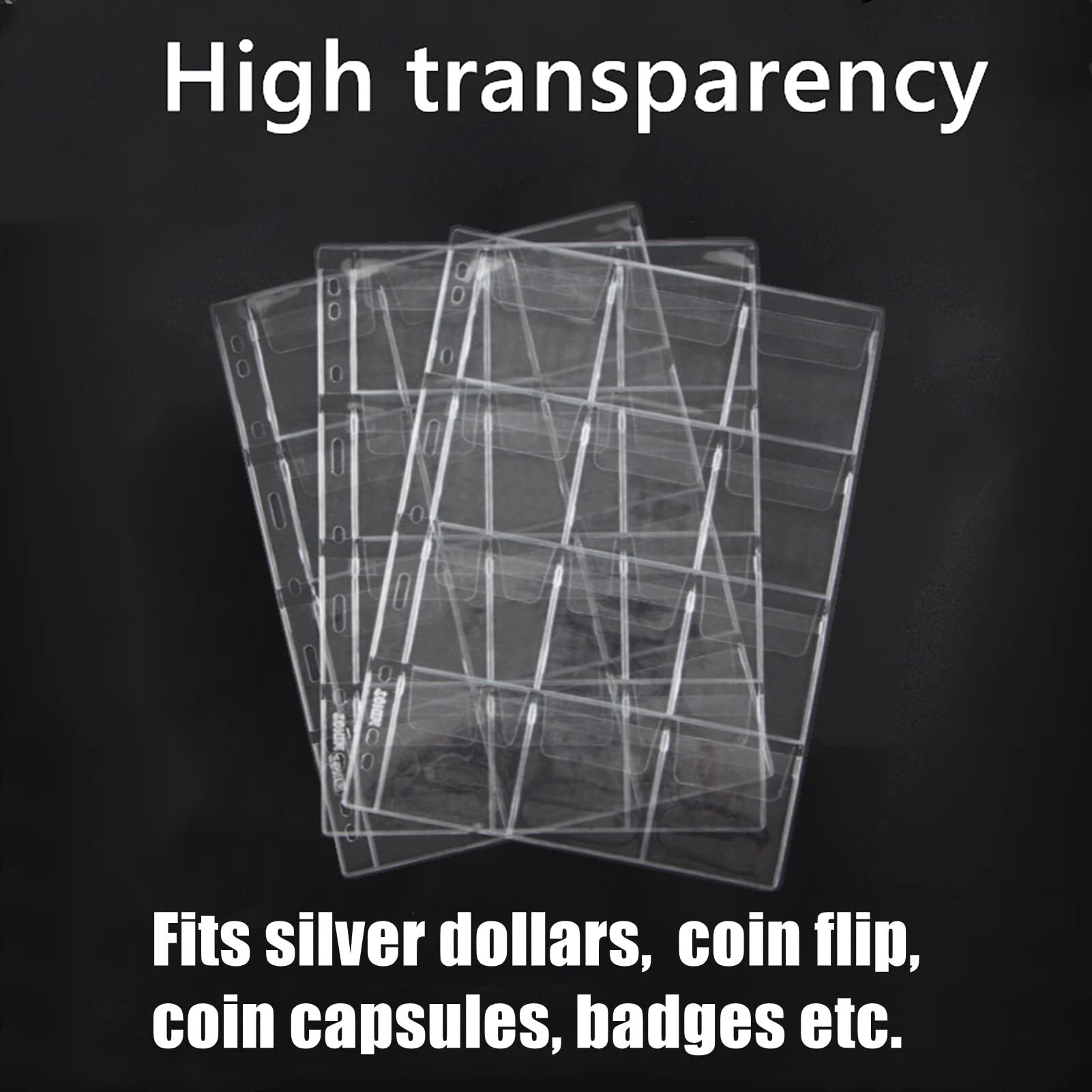 12-Pocket Coin Pages For Collectors  Standard 9-Hole Coin Collection Pages  10 Sheets Coin Sleeves  Coin Collecting Supplies (12 Pocket -10 Sheets)