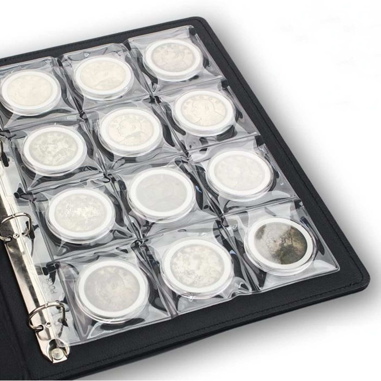 12-Pocket Coin Pages For Collectors  Standard 9-Hole Coin Collection Pages  10 Sheets Coin Sleeves  Coin Collecting Supplies (12 Pocket -10 Sheets)