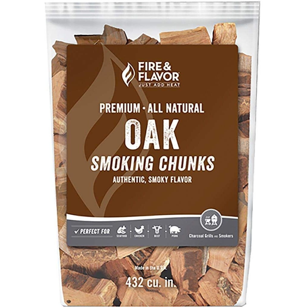 Fire  Flavor Oak Wood Chunks For Smoking And Grilling - All-Natural  Long-Lasting With A Mildly Sweet Flavor - Large Chunk Wood Chips For Smokers
