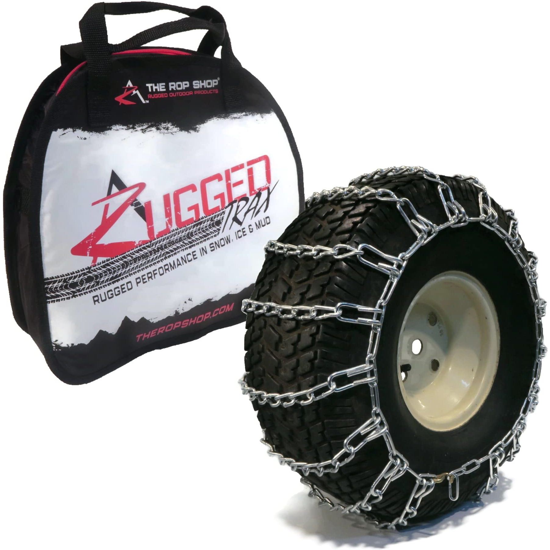 The Rop Shop | Pair Of 2 Link Tire Chains 26X12X12 For Snow Blowers  Lawn & Garden Tractors  Mowers & Riders  Utv  Atv  4-Wheelers  Utility Vehicles