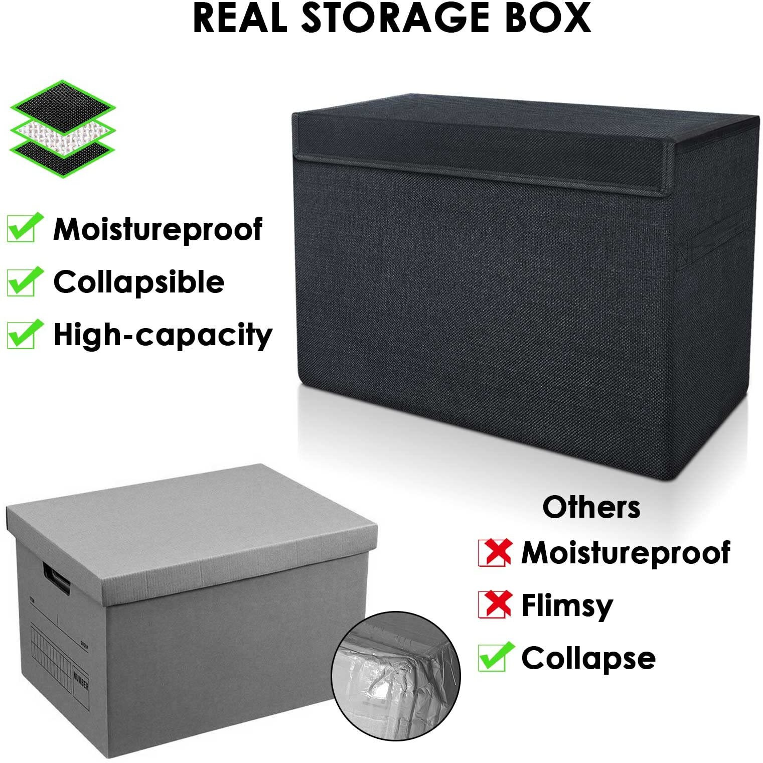 Leffis Comic Book Storage Box  Comic Book Box 15.5 "" X 7.5 "" X 11.3 ""  Collapsible Comic Short Box With Lids Holds 150 Comics Heavy Duty Comic Book Bin Container