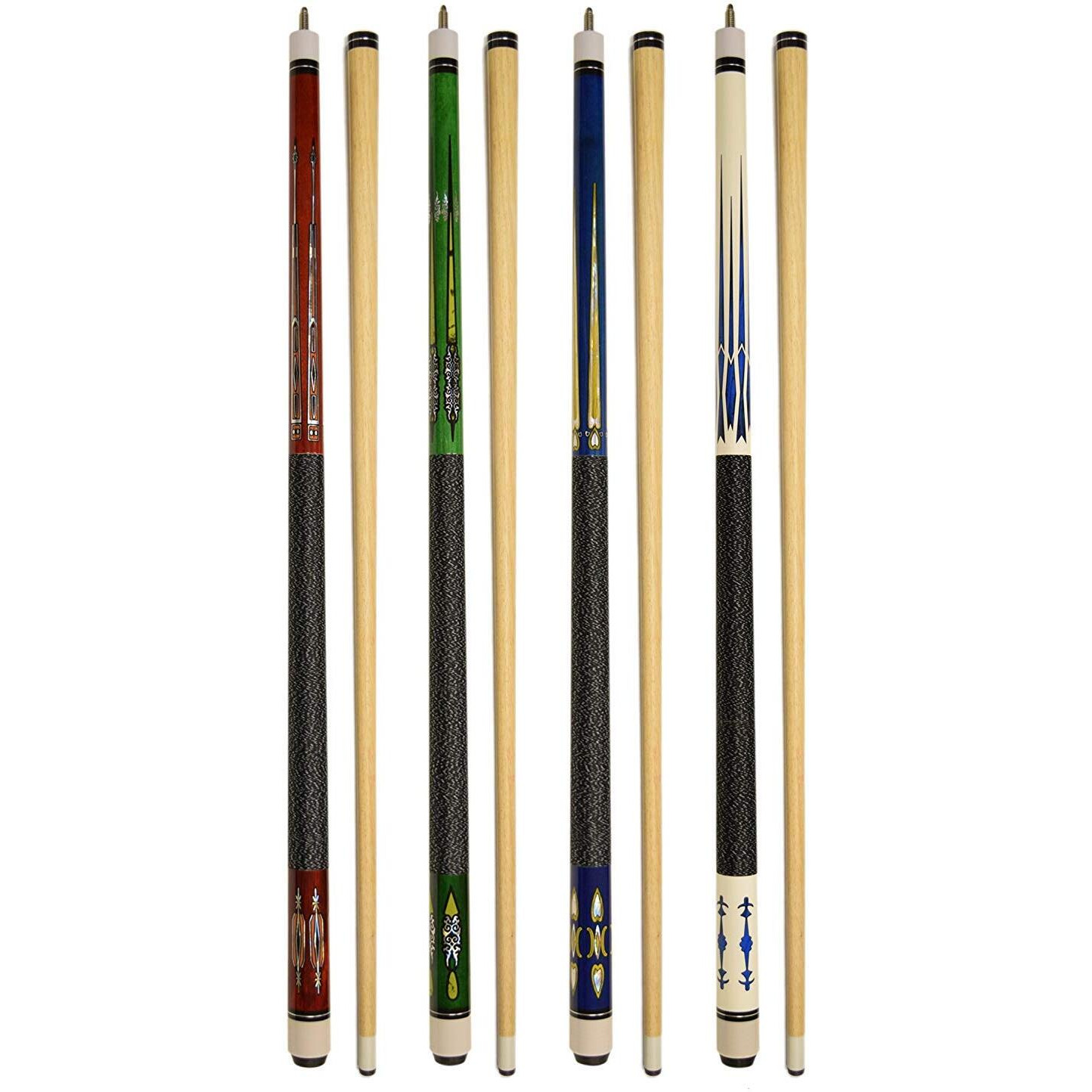 Set Of 4 Pool Cues New 58"" Billiard House Bar Pool Cue Sticks (Set15~18)