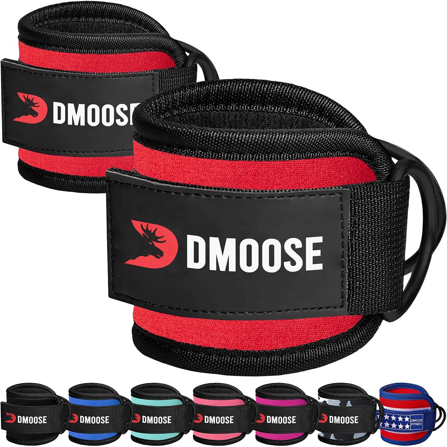 Dmoose Ankle Strap For Cable Machine And Resistance Bands - Gym & Workout Kickback Ankle Cuffs - Ideal Ankle Bands For Working Out  Booty Workouts  Leg Extension  Hip Abductors & Lower Body Exercises