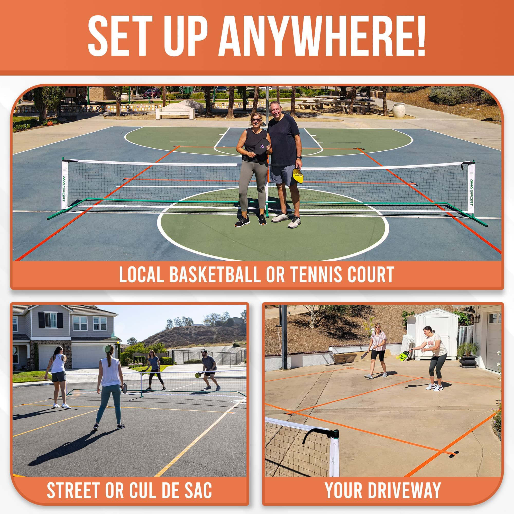 Cortable Temporary Pickleball Court Lines - The Original - Portable Pickleball Court Marking Kit  Lines For Court Outdoor Or Indoor  Pickle Ball Court Dimensions  No Measuring Needed  Net Not Included