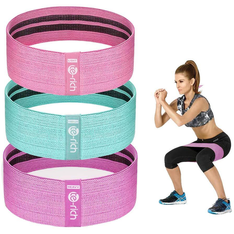 Resistance Bands  Fabric Workout Bands For Women & Men  Cloth Booty Resistance Loop Bands  Non-Slip Thick Squat Bands For Butt  Legs  Thigh  Hip And Glute Excersing  Home Fitness  Pilates  Yoga