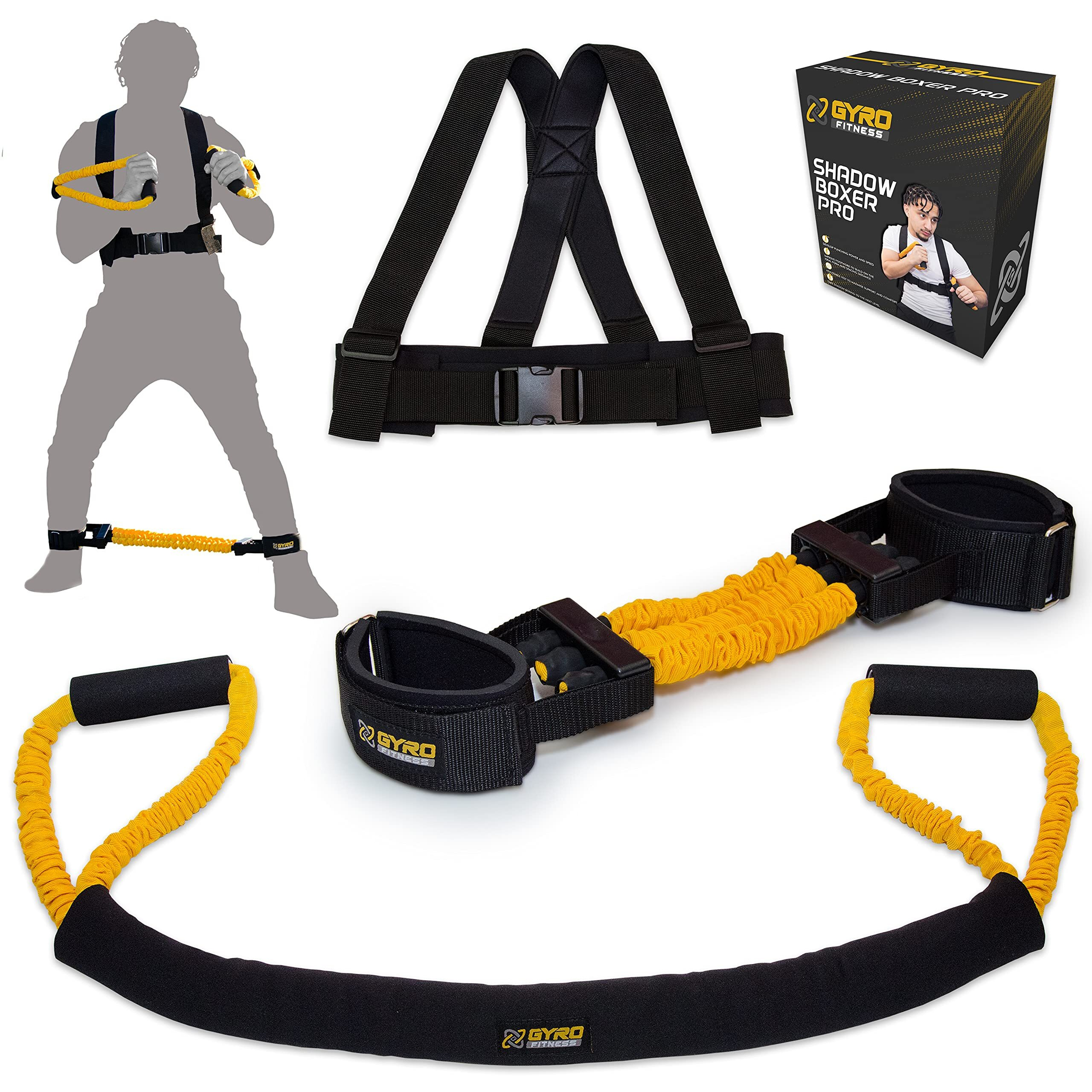 Gyro Fitness | Shadow Boxer Pro | Boxing Resistance Bands Set For Shadow Boxing  Comes With Ankle Cuffs | Ideal Addition To Your Home Boxing Equipment