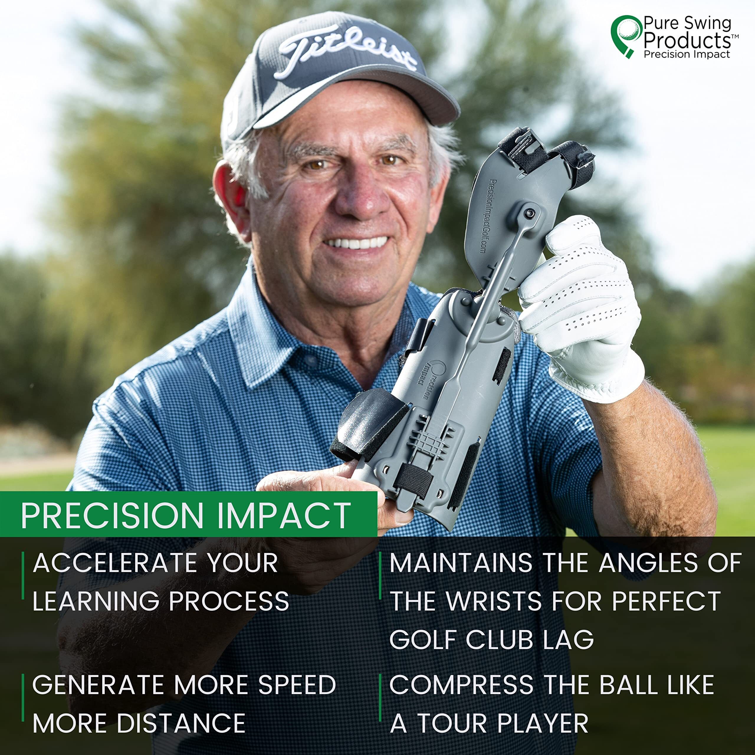 Precision Impact Golf Training Aid - Putting Trainer  Golf Swing Trainer  Golf Training Equipment  Golf Swing Trainer Aid  Golf Trainer  Golf Practice Equipment  Wrist Hinge Trainer - Rh Golfers Only
