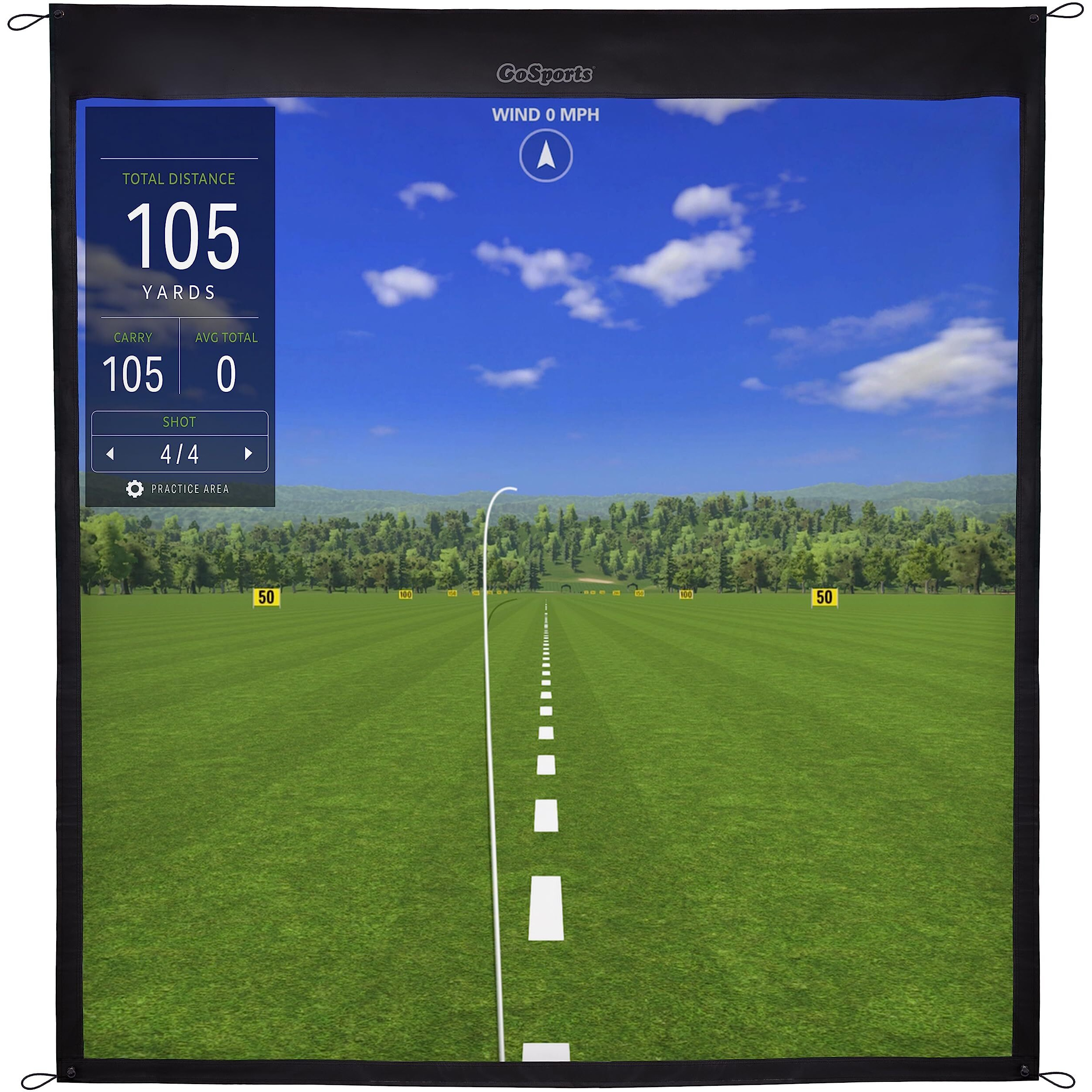 Gosports Golf Simulator Impact Screen - Choose 7 Ft X 7 Ft Or 10 Ft X 10 Ft