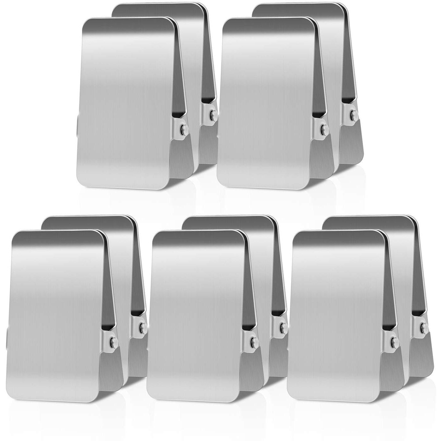 Large Chip Bag Clips With Anti-Slip Rubber Burlihome All-Purpose Stainless Steel Heavy Duty Air Tight Seal Food Bags File Paper Photos Clamps For Home/Office/Kitchen Supply 10Pcs(Silver).