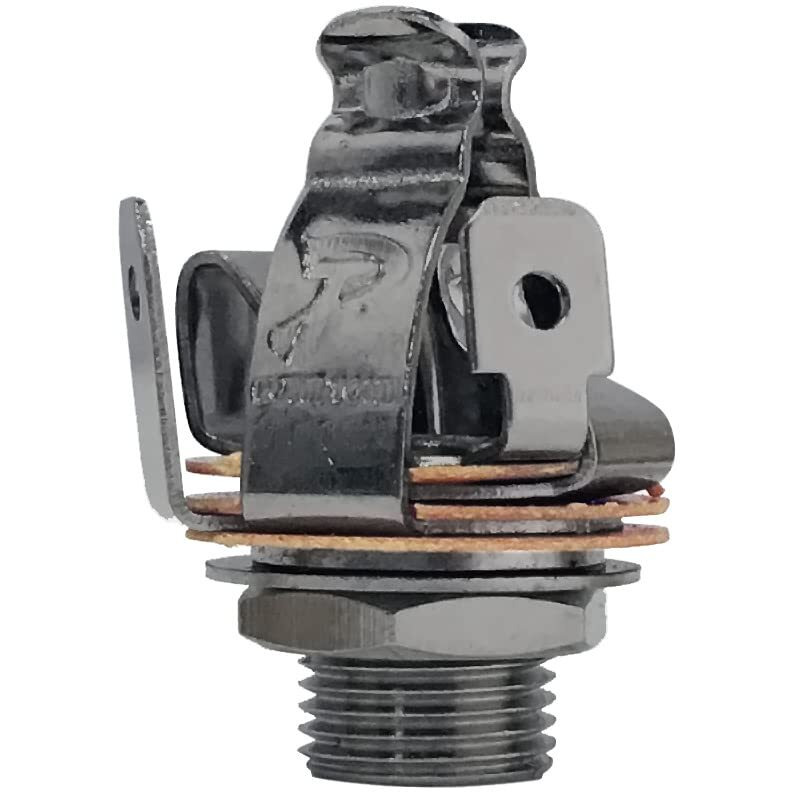 Pure Tone Multi-Contact 1/4 Inch Stereo Output Jack | Black Nickel | Dual Tension Grounds & Dual Positive Tips For Optimal Signal  Tone & Lowest Possible Noise