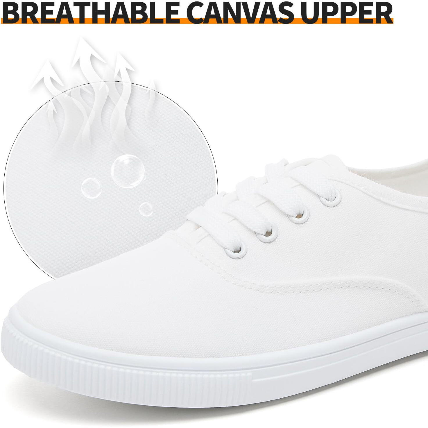 Womens Classic White Sneakers Low Top White Canvas Shoes Lightweight Casual Canvas Sneakers(White Flower.Us6)