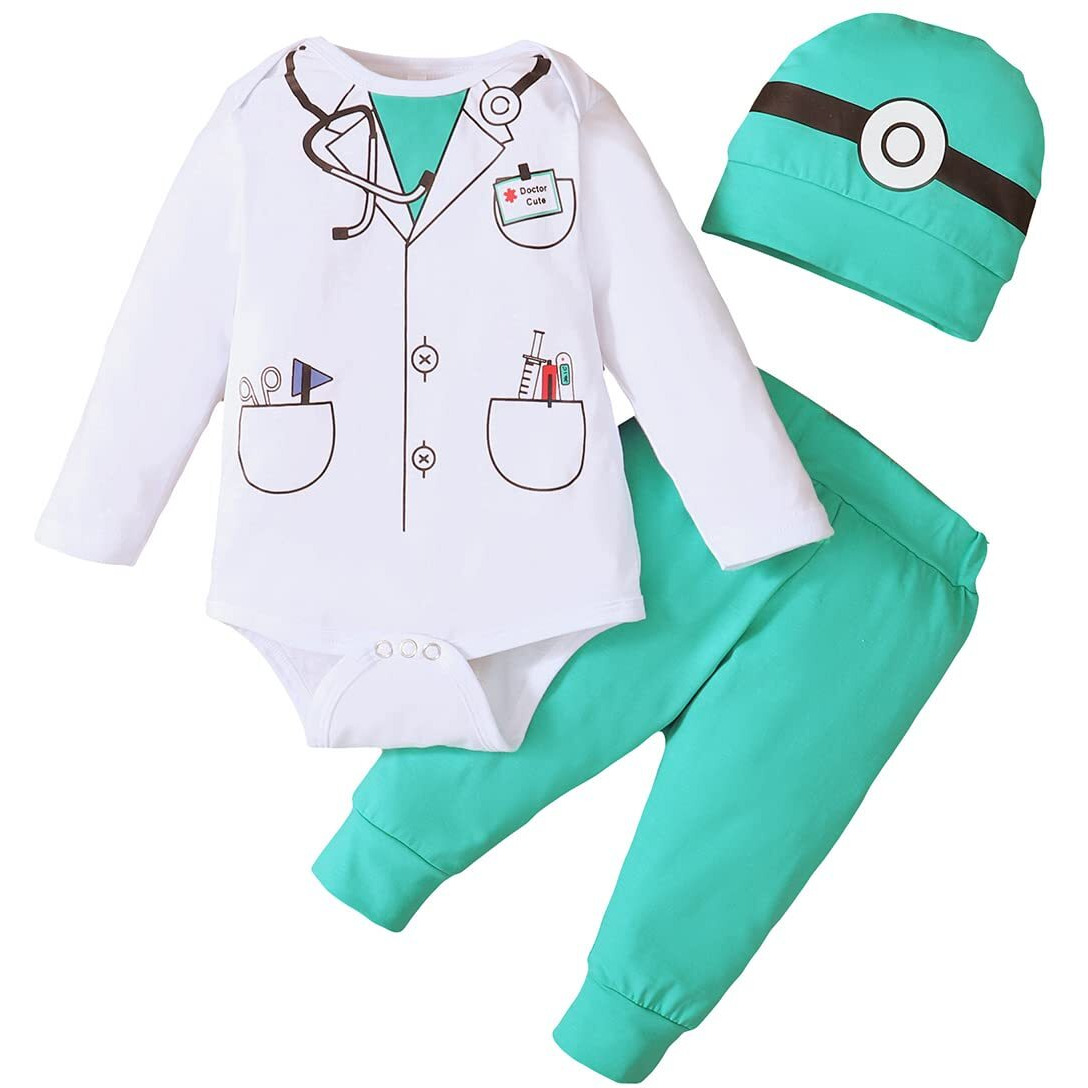 Singcoco Baby Boy Girl Costume Outfit Doctor Costume Outfit Surgeon Costume (Doctor  6-12 Months)