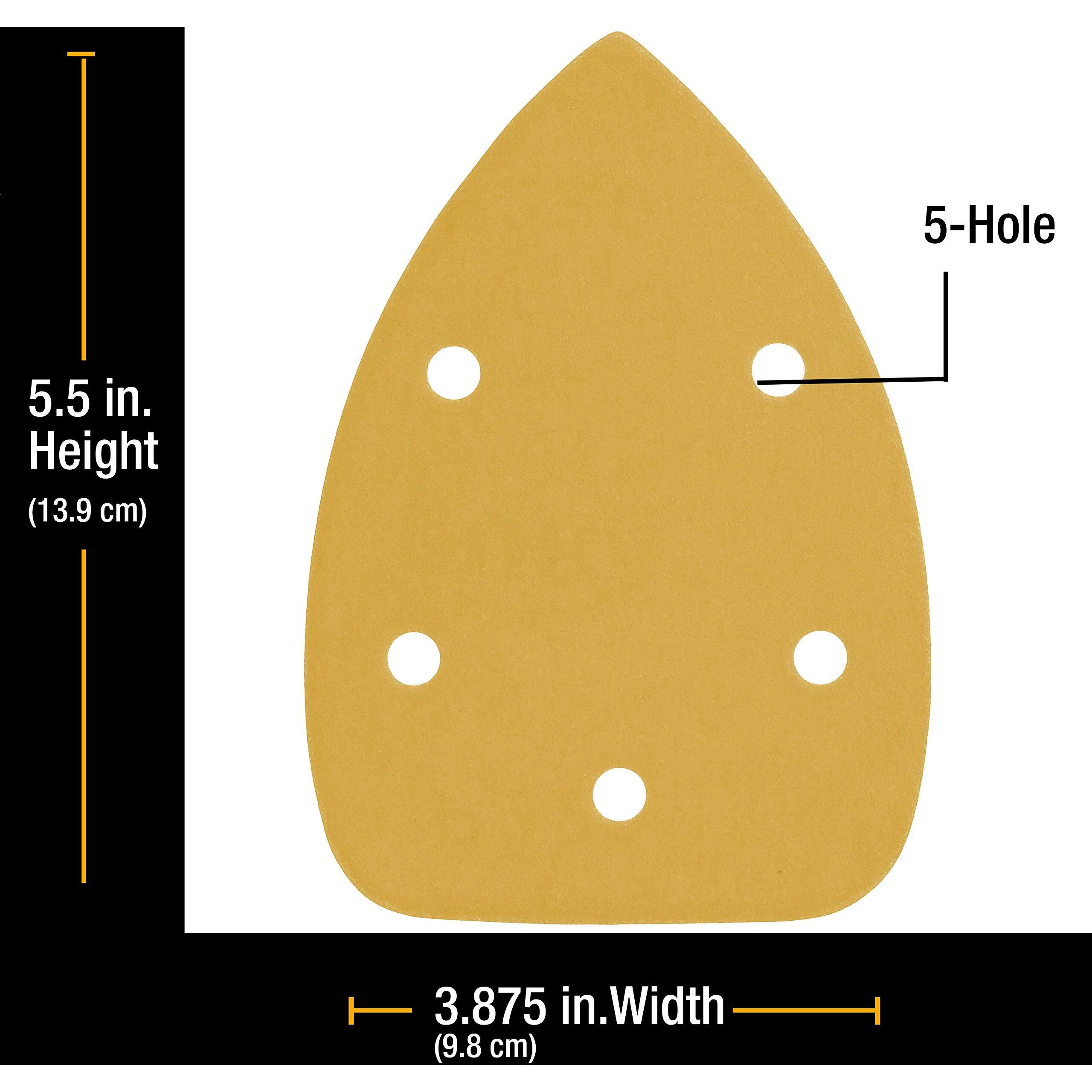 Dura-Gold Premium Mouse Detail Sander Sandpaper Sanding Sheets - 3000 Grit (Box Of 18) - 5 Hole Pattern Hook & Loop Triangle Mouse Discs - Woodworking Wood Crafting  Automotive Color Sanding Polishing