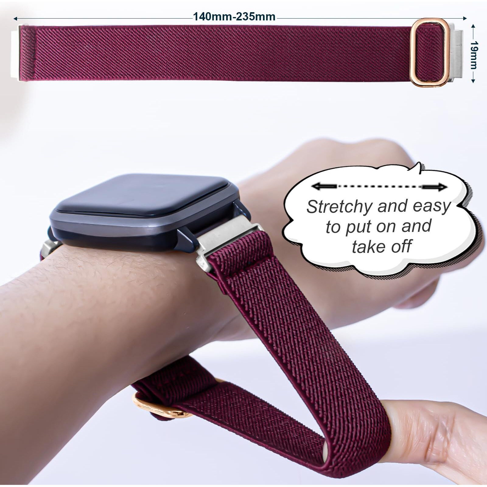 Stretch Nylon Band Compatible With Veryfitpro Id205L Watch  19Mm Elastic Replacement Strap For Blackview Id205L/Letsfit Id205L/Fitpolo Id205L/Asiameng Id205L/Willful Id205L/Yamay Id205L Sw020.