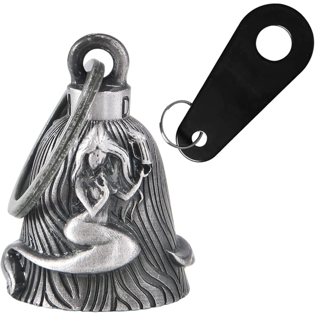 Motorcycle Bell With Hanger For Biker  Good Luck Biker Bells & Motorcycle Accessories  Keychain Luck Bell