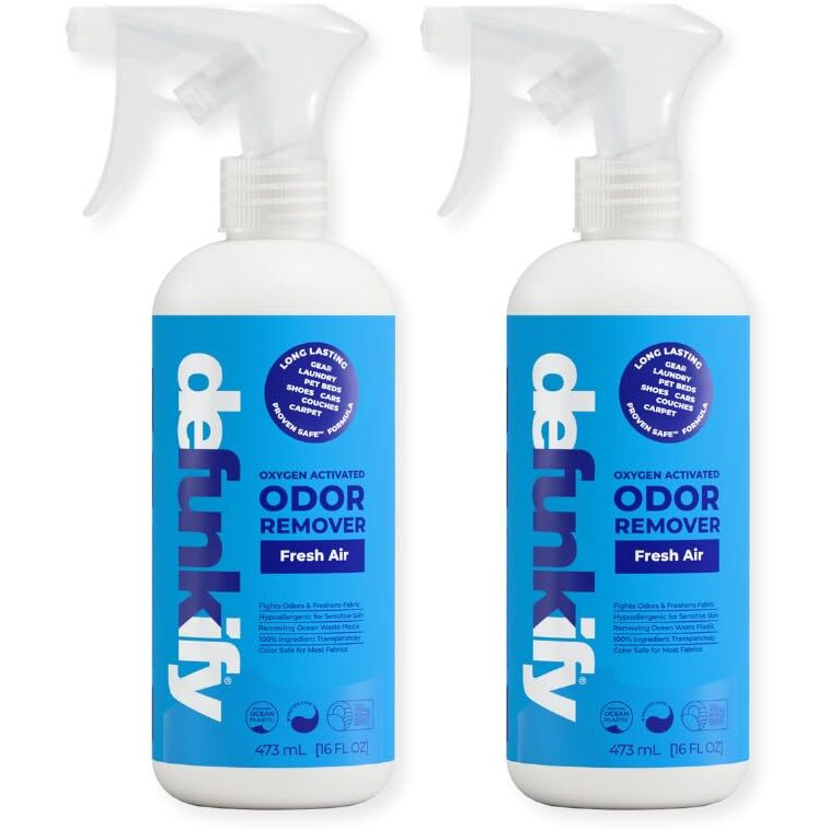 Odor Remover Spray  16Oz (2-Pack). 'Fresh Air' Essential Oil Odor Eliminator For Strong Odors On Fabric  Shoes  Activewear. 'Provensafe' Deodorizer For Pets  Kids & Sensitive Gear W/Ionic Silver