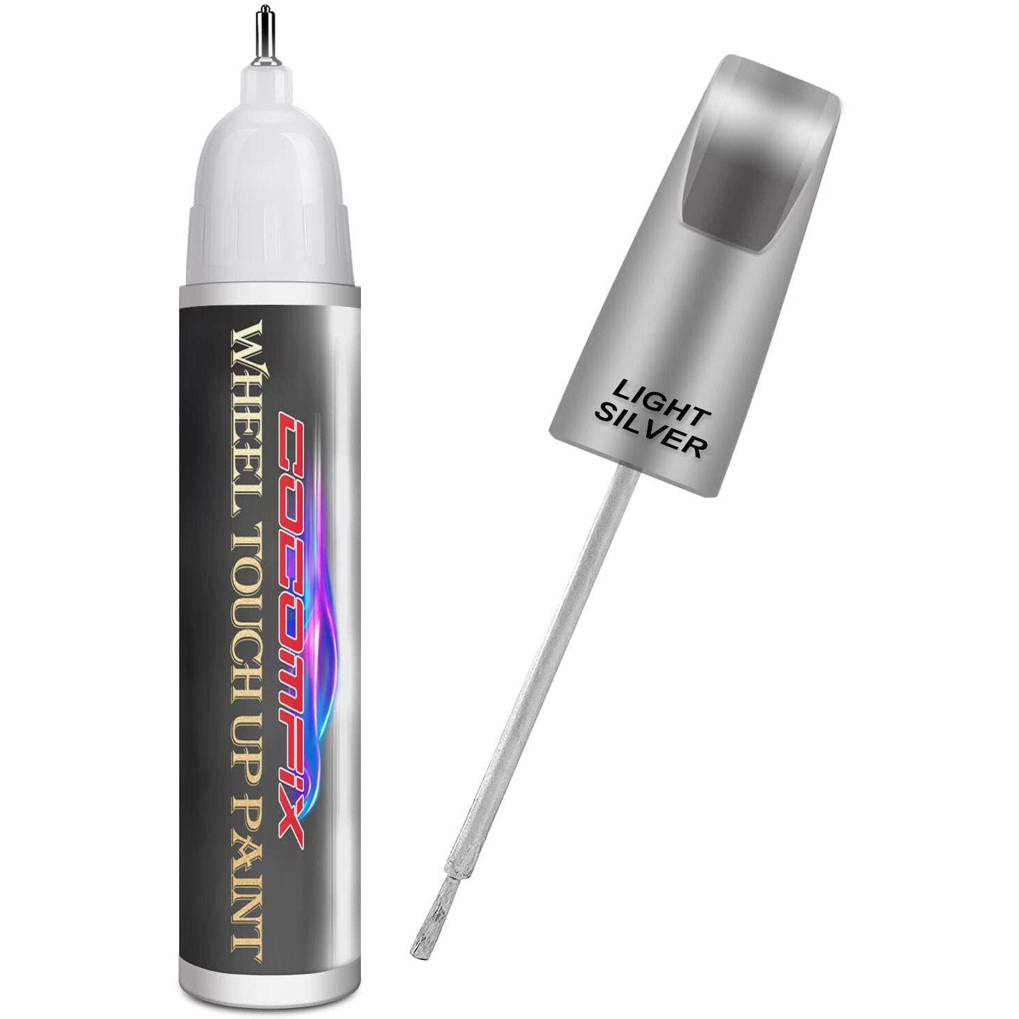 Silver Rim Touch Up Paint. Wheel Scratch Repair Pen. Car Rim Paint Pen Quick And Easy Fix Rim Scratches. Universal Color Rim Paint. (Light Silver)
