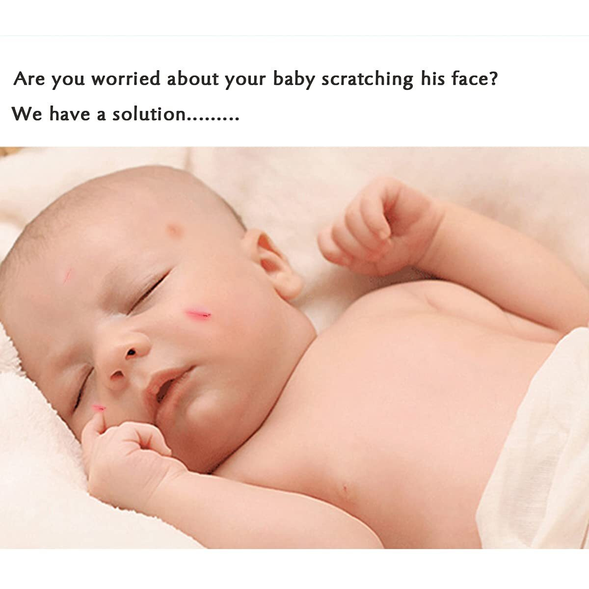 Newborn Baby No Scratch Mittens Stay On  100% Cotton Breathable  Adjustable Infant Gloves For Baby Boys Girls Mittens