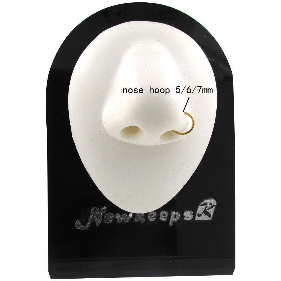 Newkeepsr 3Pcs-0.8Mm Gold Anodised Hinged Clicker Nose Hoop Rings  20 Gauge 316L Steel Seamless Segment Sleeper Earrings Piercing-5/6/7Mm