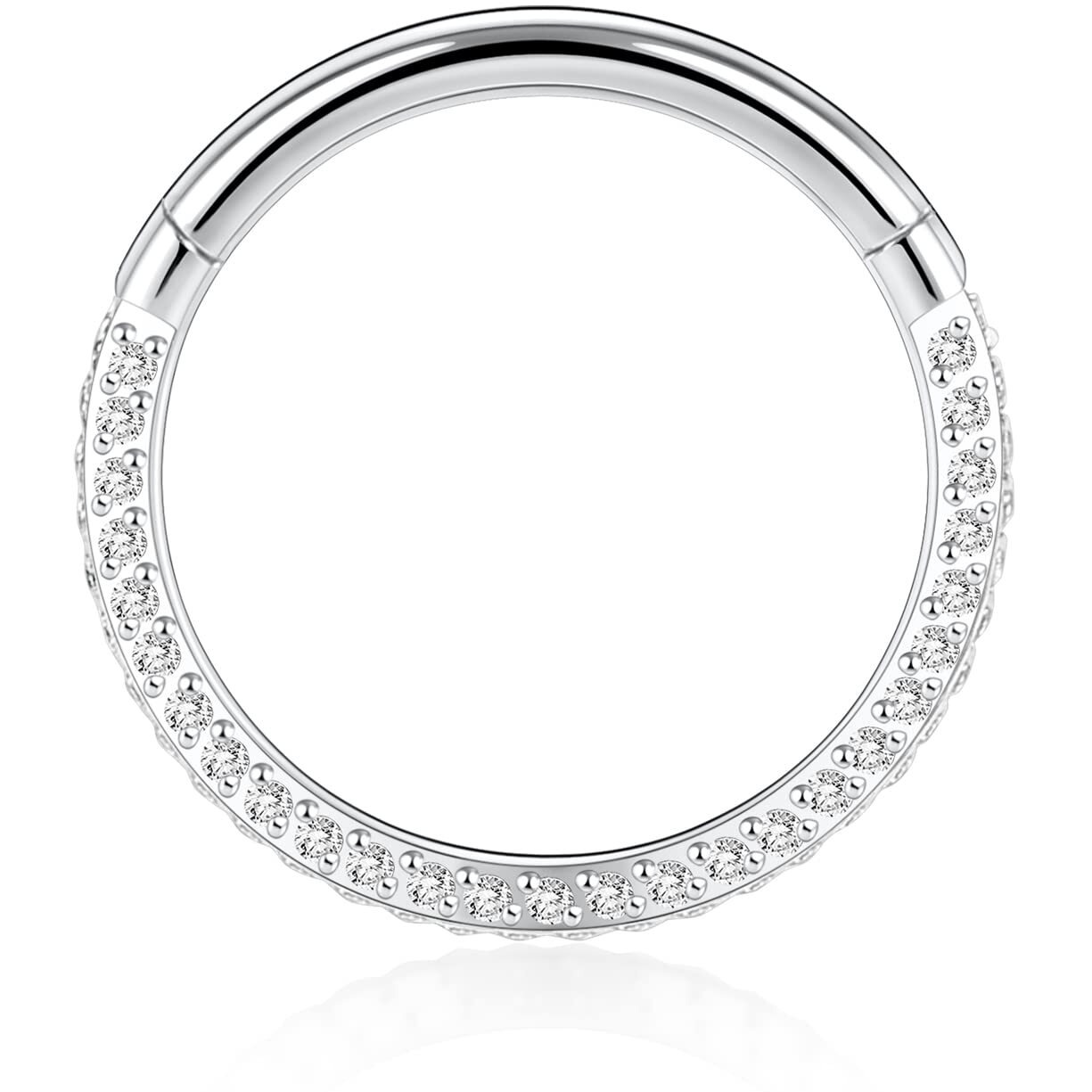 Gagabody 16G Septum Ring Silver Conch Piercing Jewelry 16 Gauge Conch Earring Septum Hoop 8Mm Daith Earrings Conch Jewelry Nose Hoops Surgical Steel Segment Ring Cartlidge Earrings Hoop With Cz