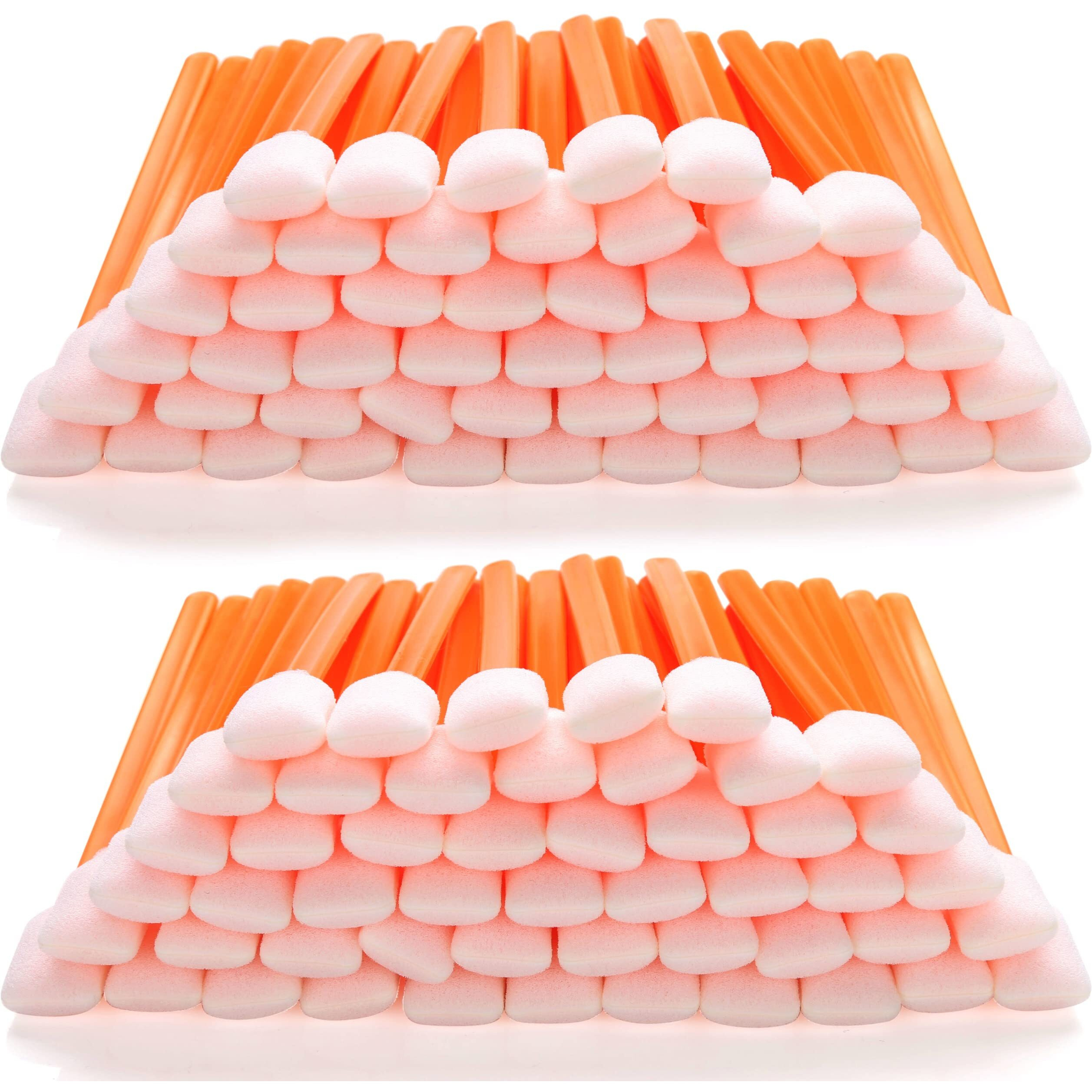 Aawipes Foam Swabs Sticks (100 Pcs Large Rectangular Foam Tips  5.25""  Orange) Cleanroom Detailing Swab Sponge Sticks For Inkjet Printer  Optical Instruments  Car Detailing And Cleaning