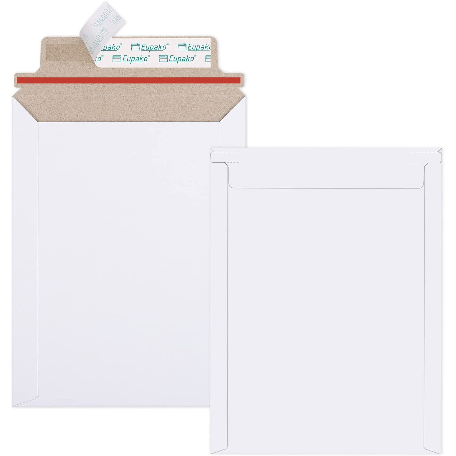 Eupako 6X8"" 25 Pack Photo Document Mailer White Stay Flat Self-Seal Cardboard Envelopes For Cds  Pictures  Documents  6.25 X 8.25 Inches