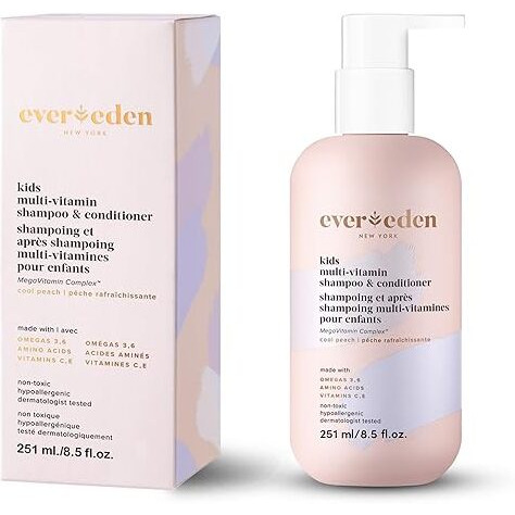 Evereden Kids Shampoo And Conditioner 2 In 1 Cool Peach  8.5 Fl Oz. | Gentle Kids Skin Care | Non-Toxic And Clean Ingredients