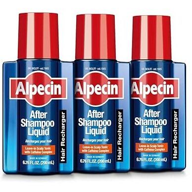 Alpecin After Shampoo Caffeine Liquid 6.76 Fl Oz (Pack Of 3) I Topical Solution For Men's Thinning Hair I Promotes Natural Hair Growth I Sulfate Free With Concentrated Caffeine