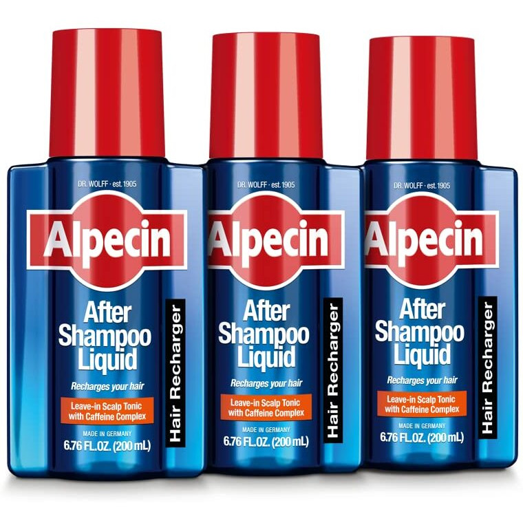 Alpecin After Shampoo Caffeine Liquid 6.76 Fl Oz (Pack Of 3) I Topical Solution For Men's Thinning Hair I Promotes Natural Hair Growth I Sulfate Free With Concentrated Caffeine
