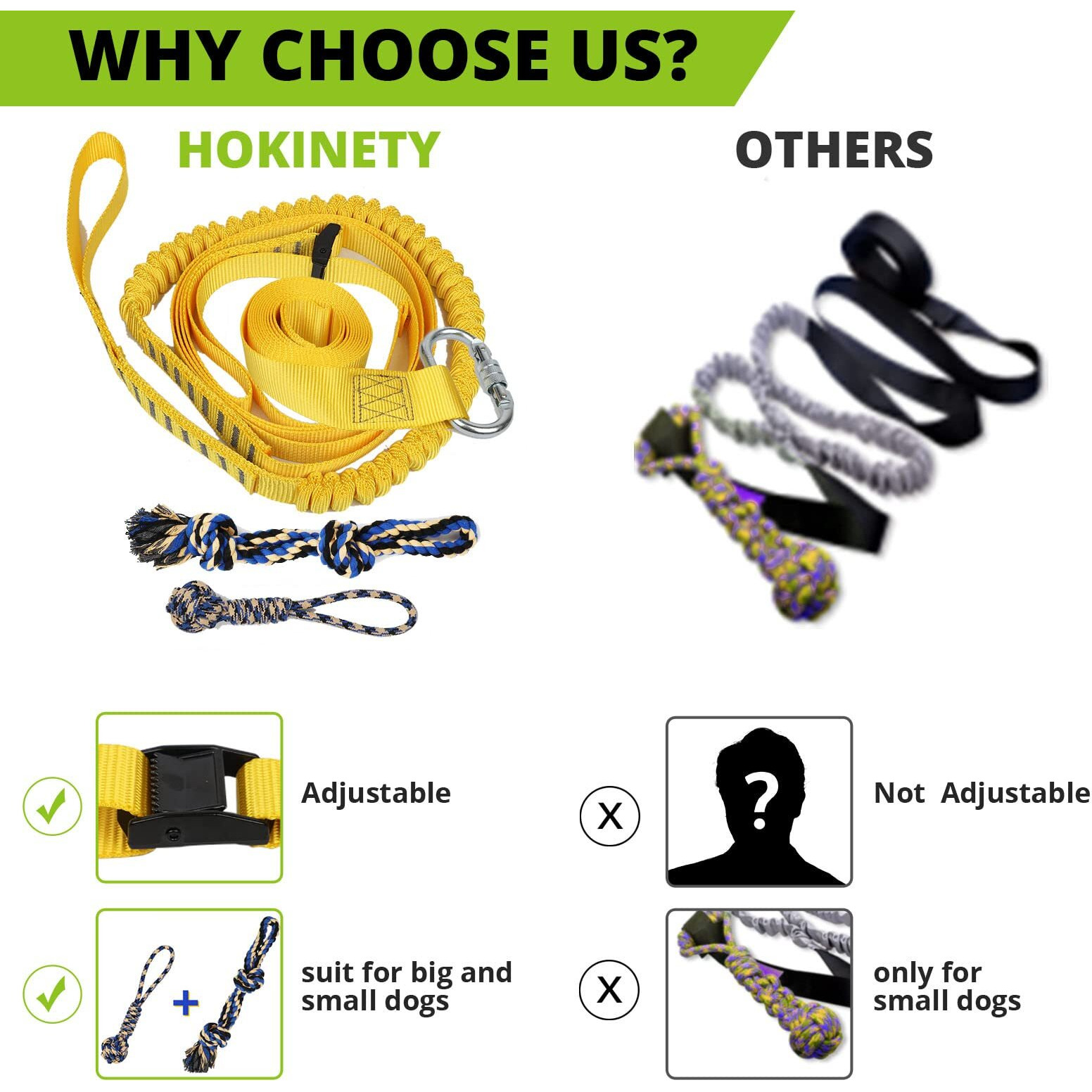 Dog Hanging Bungee Tug Toy Interactive Tether Tug-Of-War For Pitbull & Small To Large Dogs To Exercise And Fun Solo Play - Durable Retractable Tugger Dog Rope Toy With 2 Chew Rope Toys