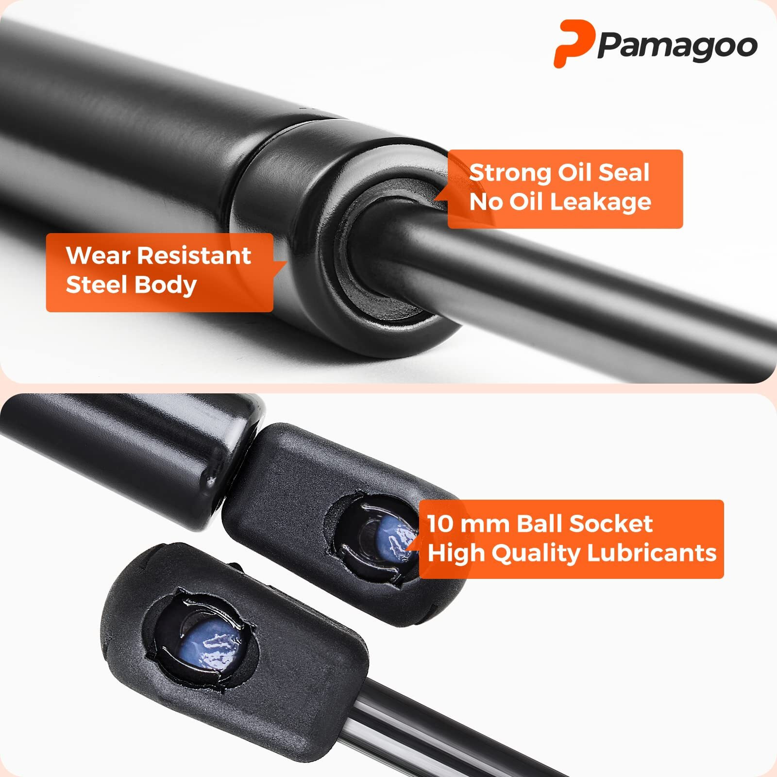 Pamagoo C16-04464 13 Inch Gas Shock 30 Lb 133 N Per Prop  Gas Strut Spring Lift For Snugtop A.R.E Atc Leer Camper Shell Topper Rear Window Canopy Cap (2 Pack)