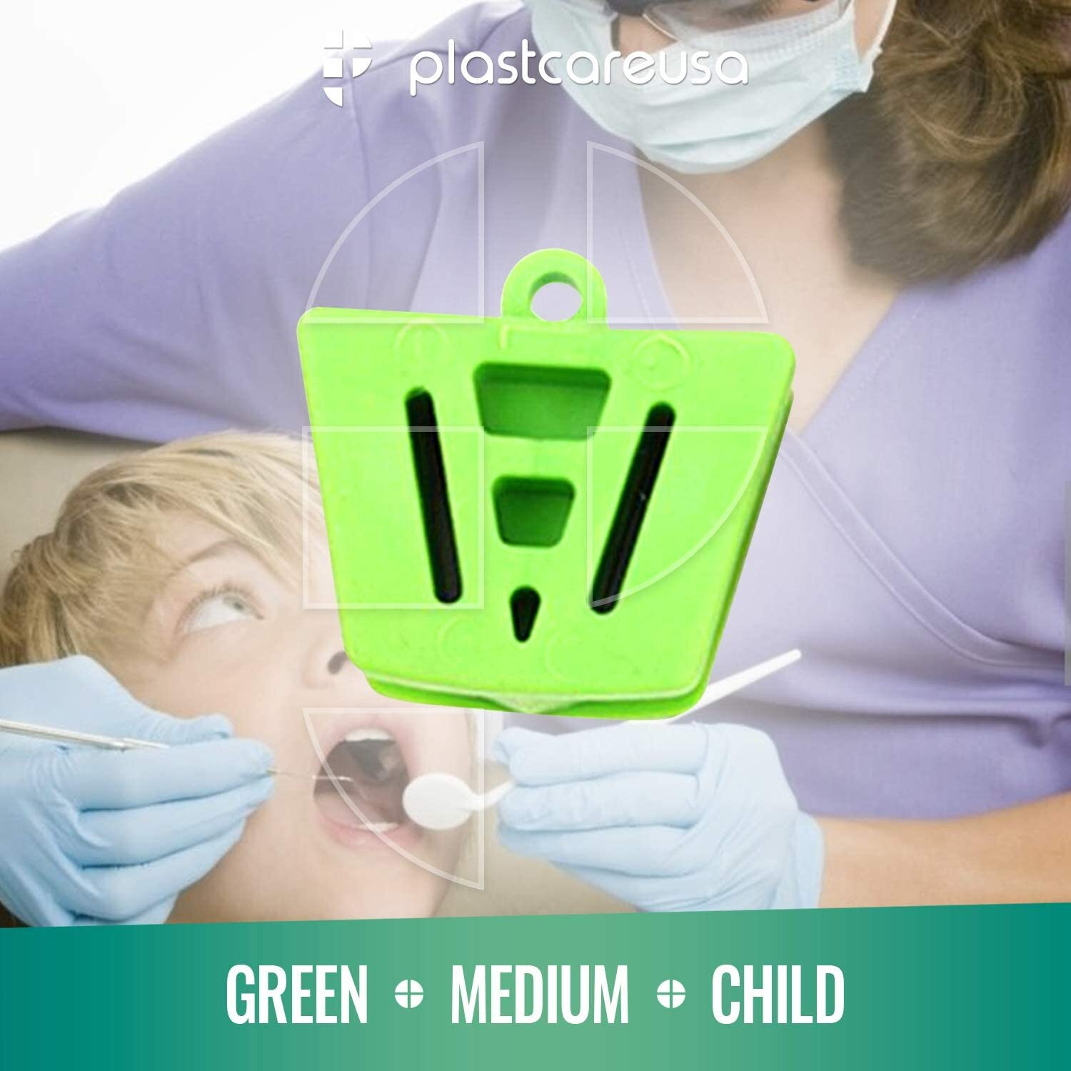 Medium Green Dental Bite Blocks - Autoclave Dental Silicone Mouth Props - Dental Cheek Retractor & Mouth Opener (Bag Of 6) By Plastcare Usa