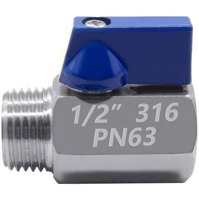 Beduan 1/2 "" Mini Ball Valve  Stainless Steel Female X Male Npt Thread Shut-Off Valve  Pack Of 2