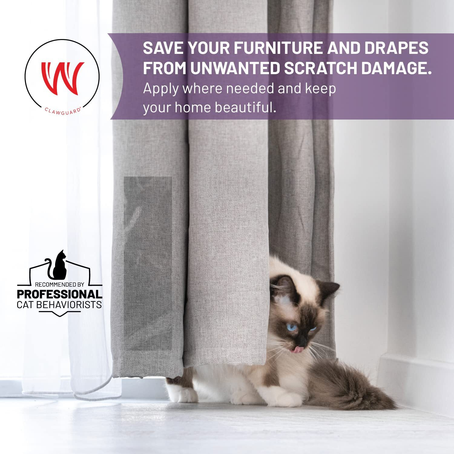 Clawguard Cat Repellant Tape 20 Pre-Cut Strips - Cat Scratch Furniture Protector - Cat Deterrent Tape - Cat Anti Scratch Shields - Cat Scratch Sofa Protection - Sofa Drapes Screens And More