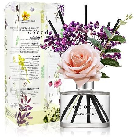 Cocodor Rose Reed Diffuser Set / 6.7Oz / Garden Lavender/Scent Diffuser With Sticks Home Fragrance Reed Diffuser For Bathroom Shelf Decor