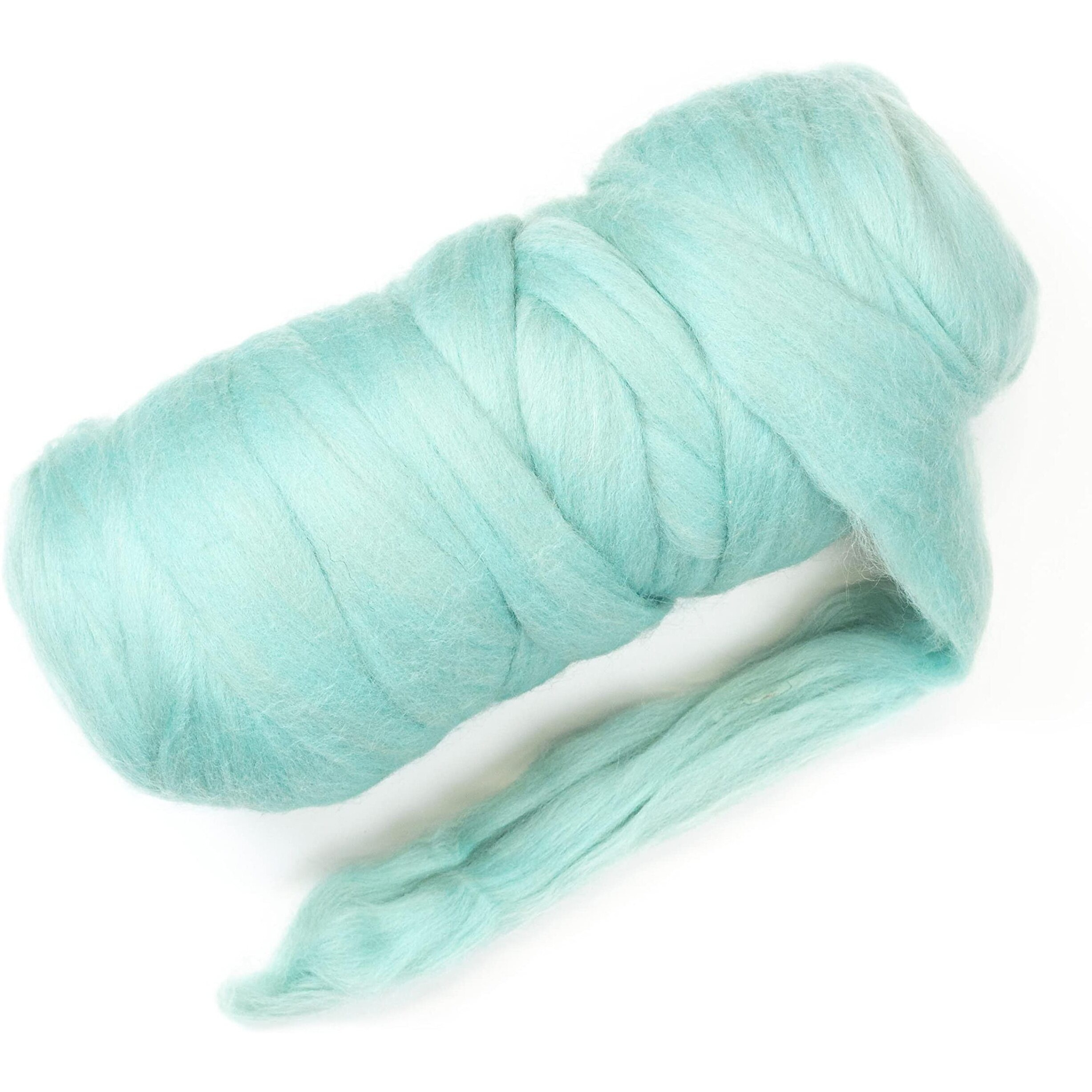 Kondoos Colored Natural Wool Roving  1 Lb. Best Wool For Needle Felting  Wet Felting  Handcrafts And Spinning. (Acqua  1 Lb)