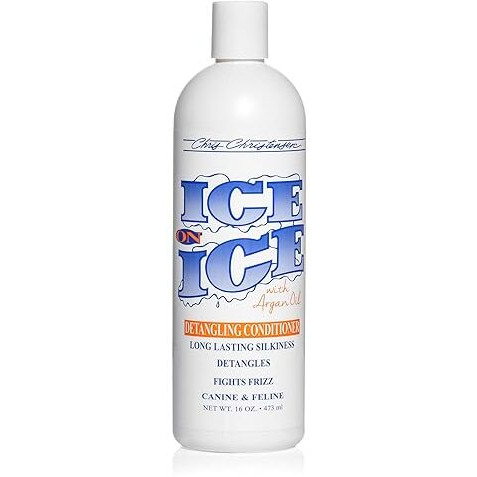 Chris Christensen Ice On Ice Detangling Dog Conditioner  Groom Like A Professional  Dematts  Moisturizes  Creates Long Lasting Silkiness  All Coat Types  Made In Usa  16Oz