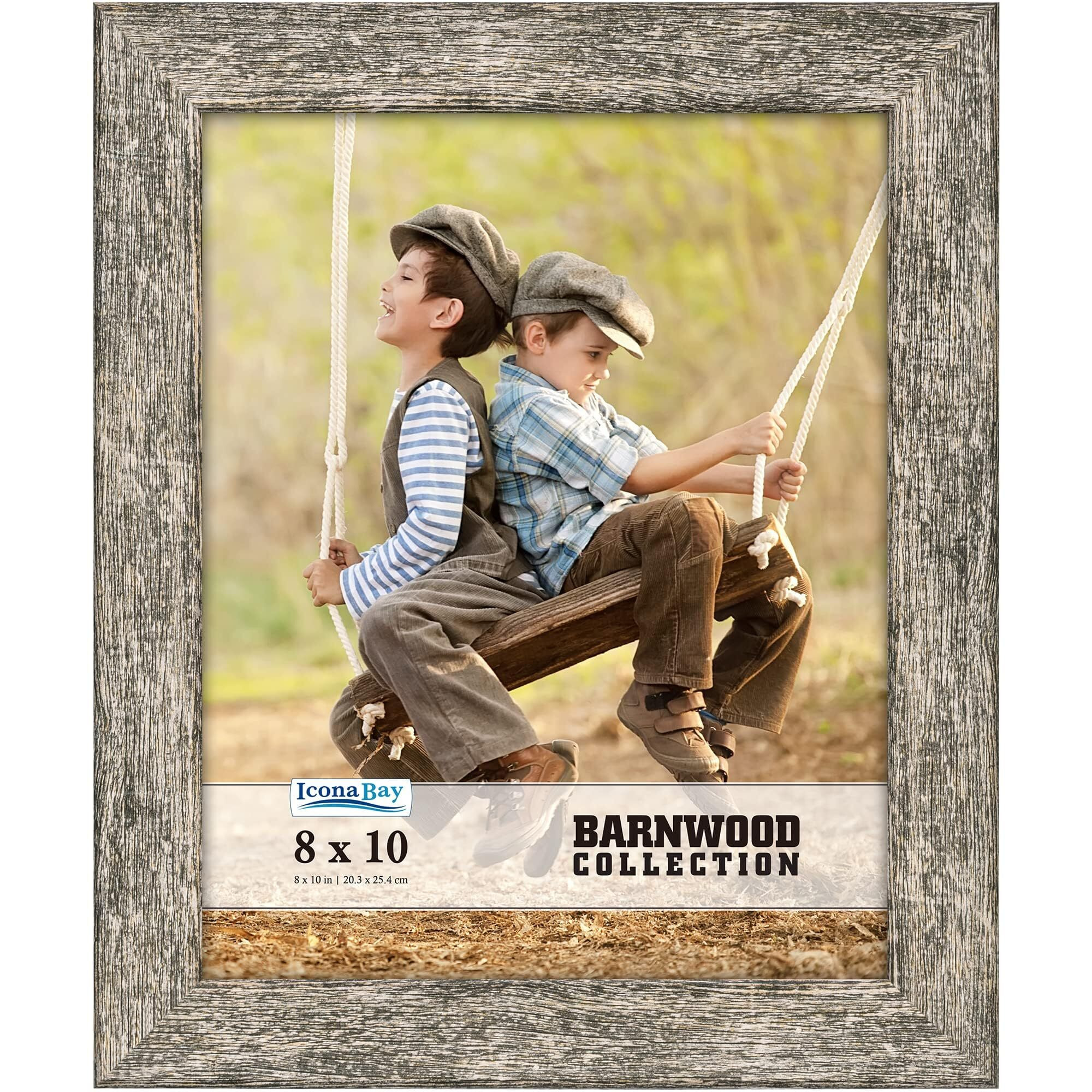 Icona Bay 8X10 Brown Oak Picture Frame  Country Rustic Style 8 X 10 Photo Frame  Table Top Or Wall Mount  Barnwood Collection