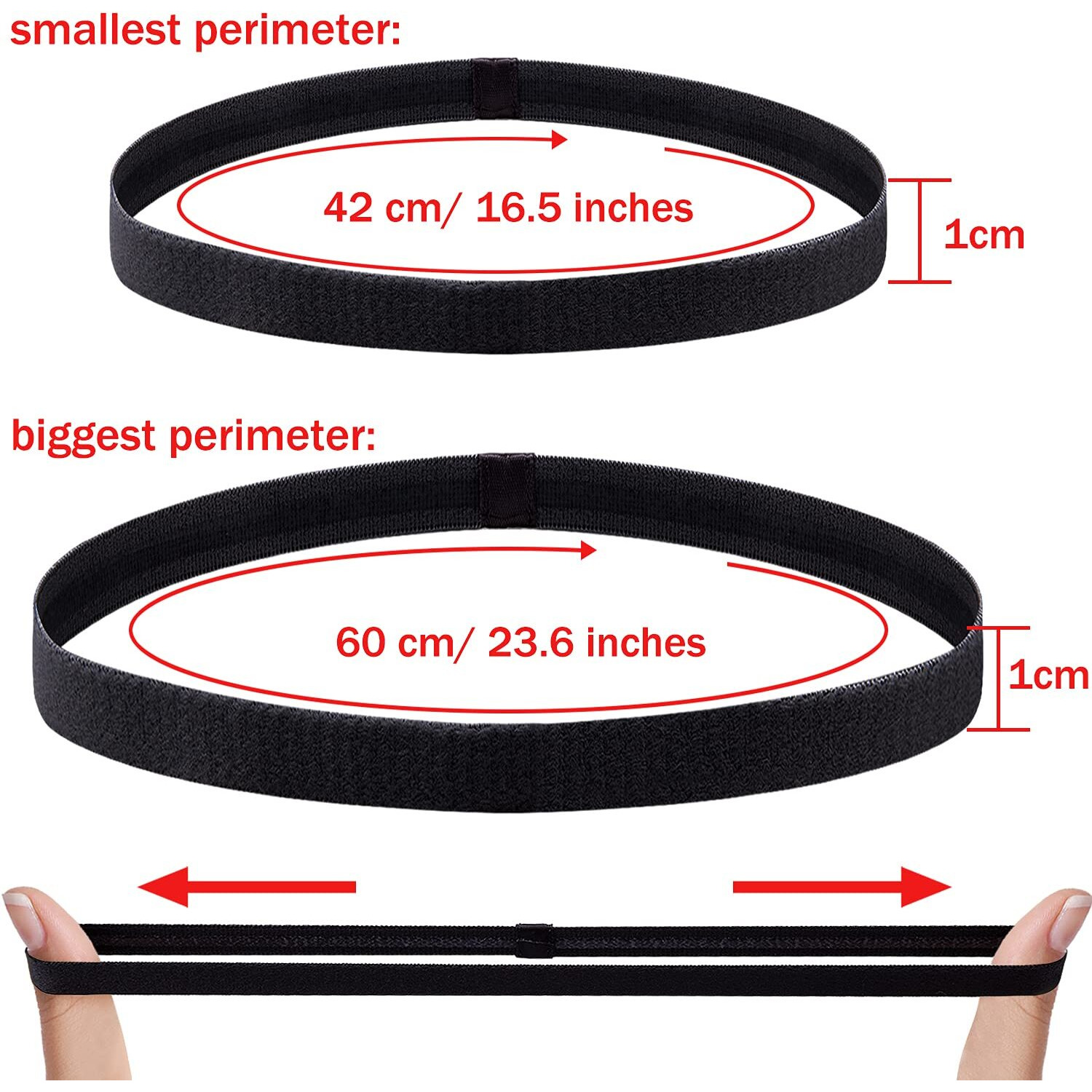 Duufin 20 Pieces Elastic Sport Headbands Non-Slip Workout Headband Thin Sweat Headband Elastic Headband For Women  Men And Girls