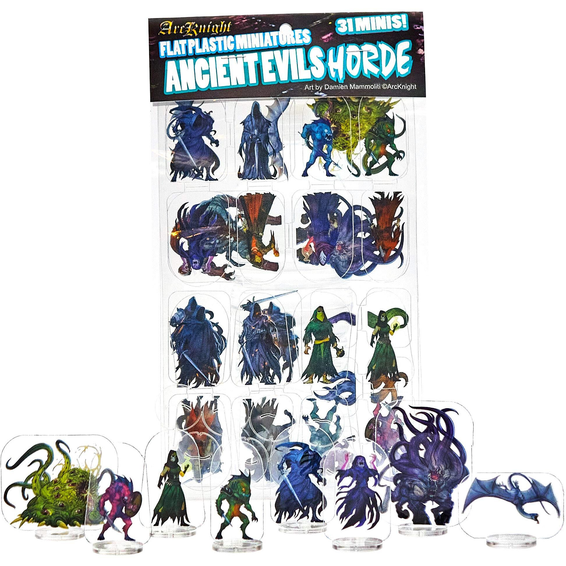 Arcknight Flat Plastic Miniatures Ancient Evils Horde 31 Unique Evil-Themed Enemy Minis For Dnd 5E And Pathfinder Affordable  Skinny Figurines For Dungeons And Dragons And Other Tabletop Rpg Games