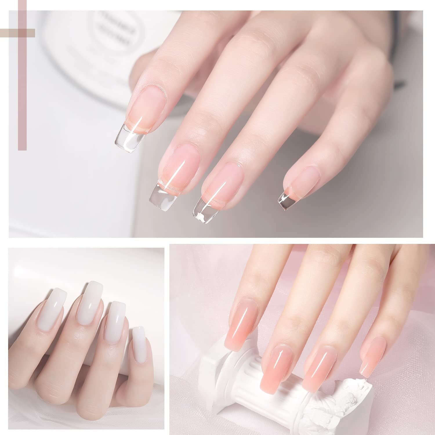 Gaoy Poly Gel Nail Kit With Uv Lamp  6 Pcs Builder Gel Extension Kit With Everything Decorations Top And Base Coat For Nail Art Diy At Home