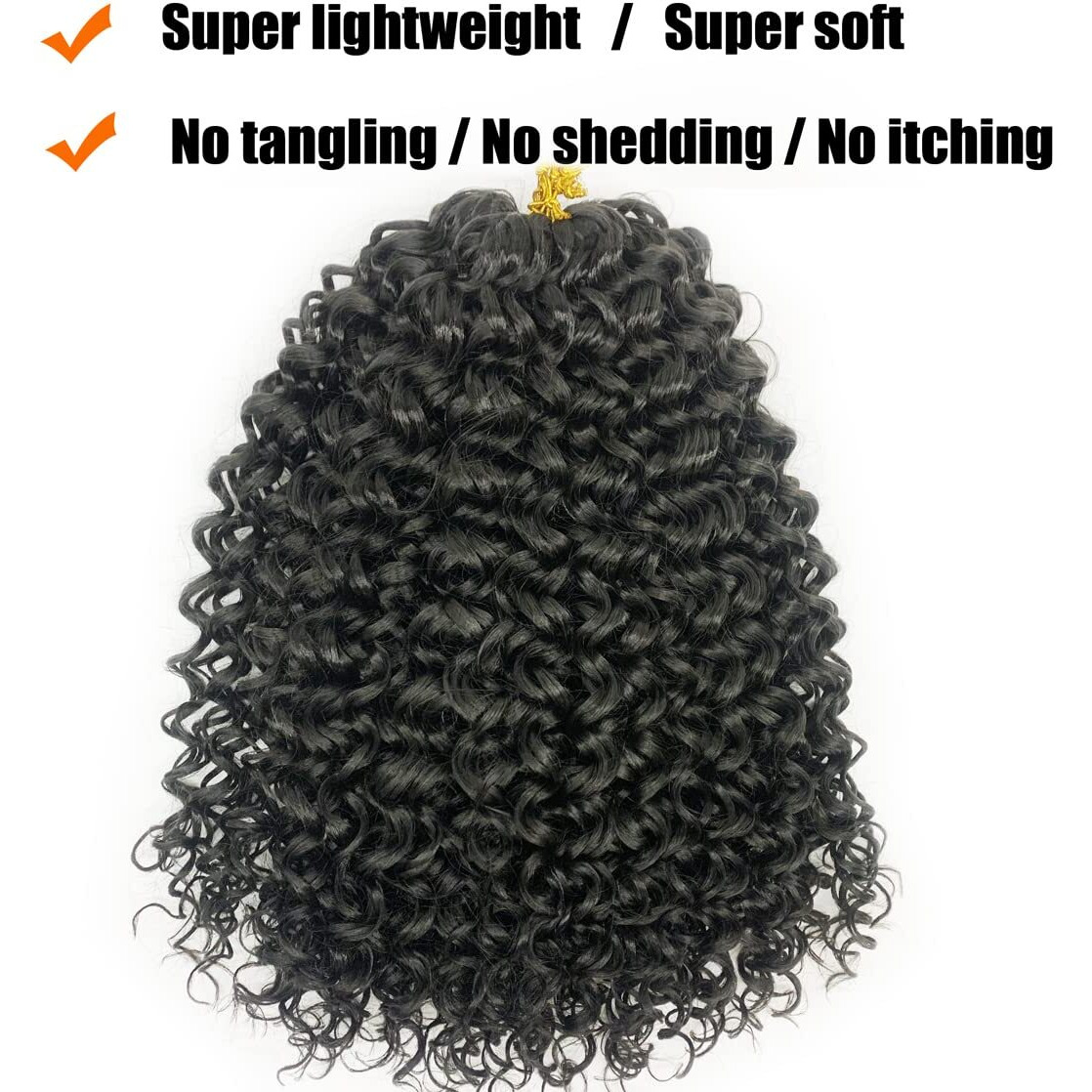 Enbeautiful 18 Inch 8 Packs Curly Crochet Hair Beach Curl Water Wave Crochet Hair Deep Wave Wavy Braids Curly Crochet Hair For Black Women(18Inch  8Packs  1B)