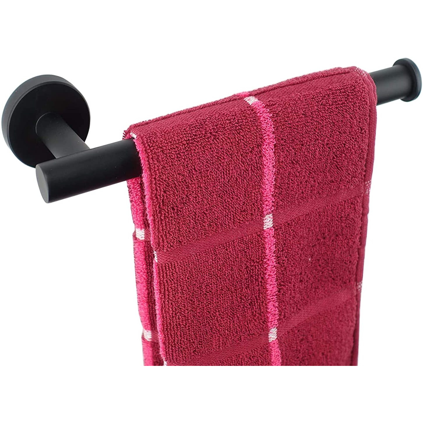 Tocten Hand Towel Holder/Towel Ring - Thicken Sus304 Stainless Steel Bathroom Hand Towel Bar  9Inch Heavy Duty Wall Mounted Towel Rack Hanger (Matte Black)