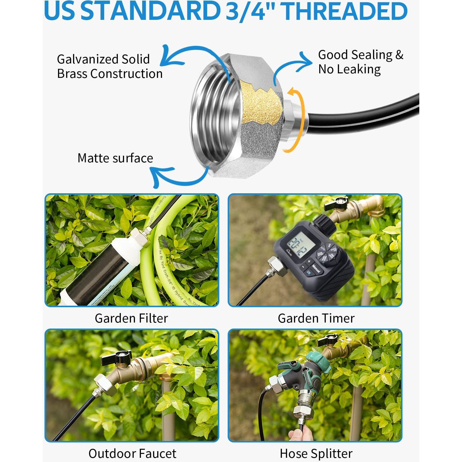 Homenote Misting Cooling System 75Ft (23M) Misting Line + 28 Brass Mist Nozzles + Brass Adapter(3/4 "") Outdoor Mister For Patio Backyard Garden Greenhouse Watering