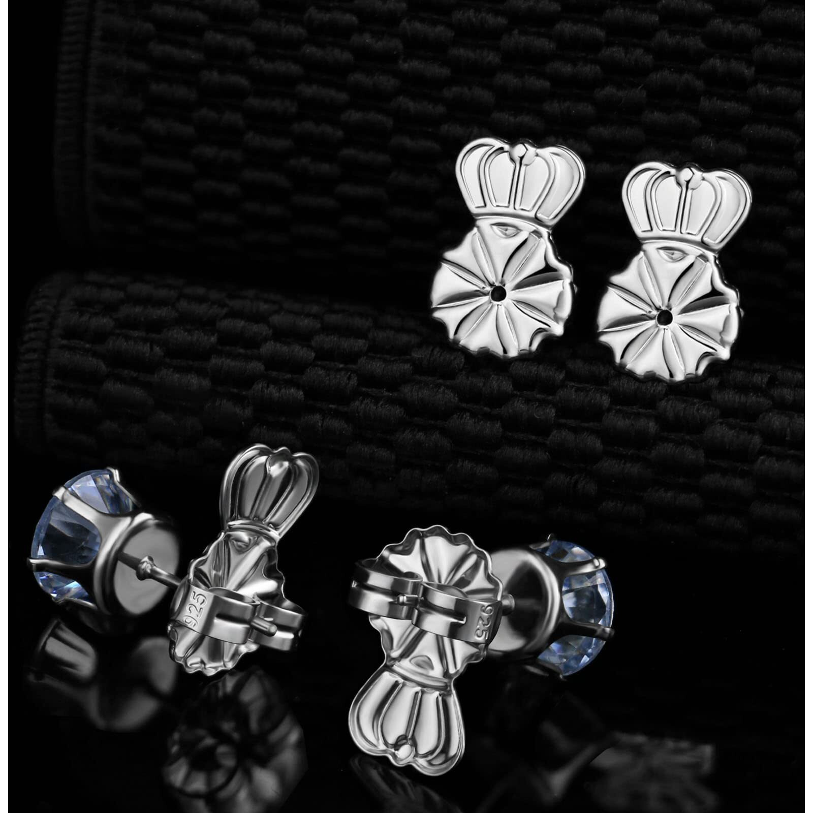 Earring Backs For Droopy Ears  Kmeosch Hypoallergenic 925 Silver Earring Backs Replacements For Heavy Earring Support Backs For Diamond Studs (2 Pairs)