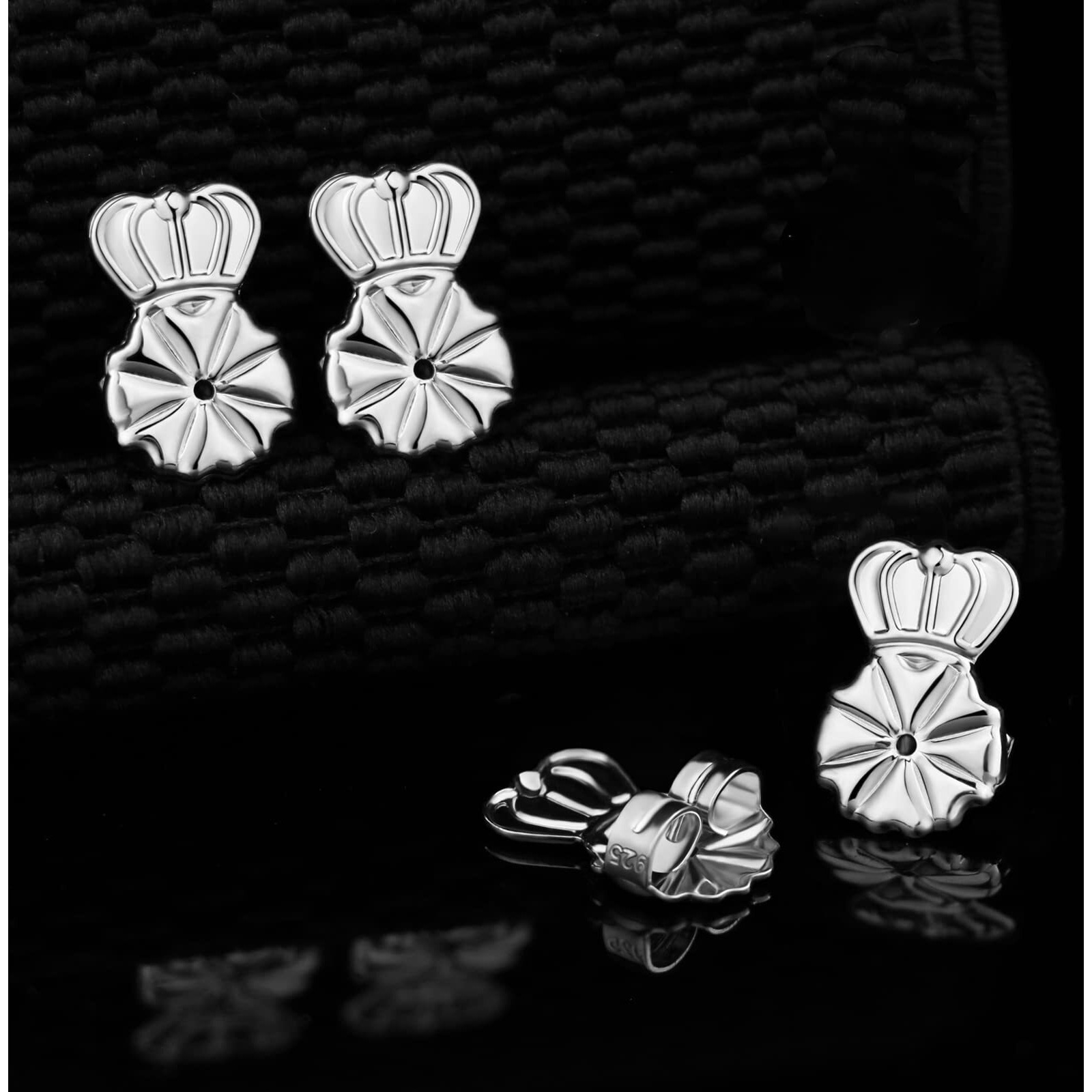 Earring Backs For Droopy Ears  Kmeosch Hypoallergenic 925 Silver Earring Backs Replacements For Heavy Earring Support Backs For Diamond Studs (2 Pairs)