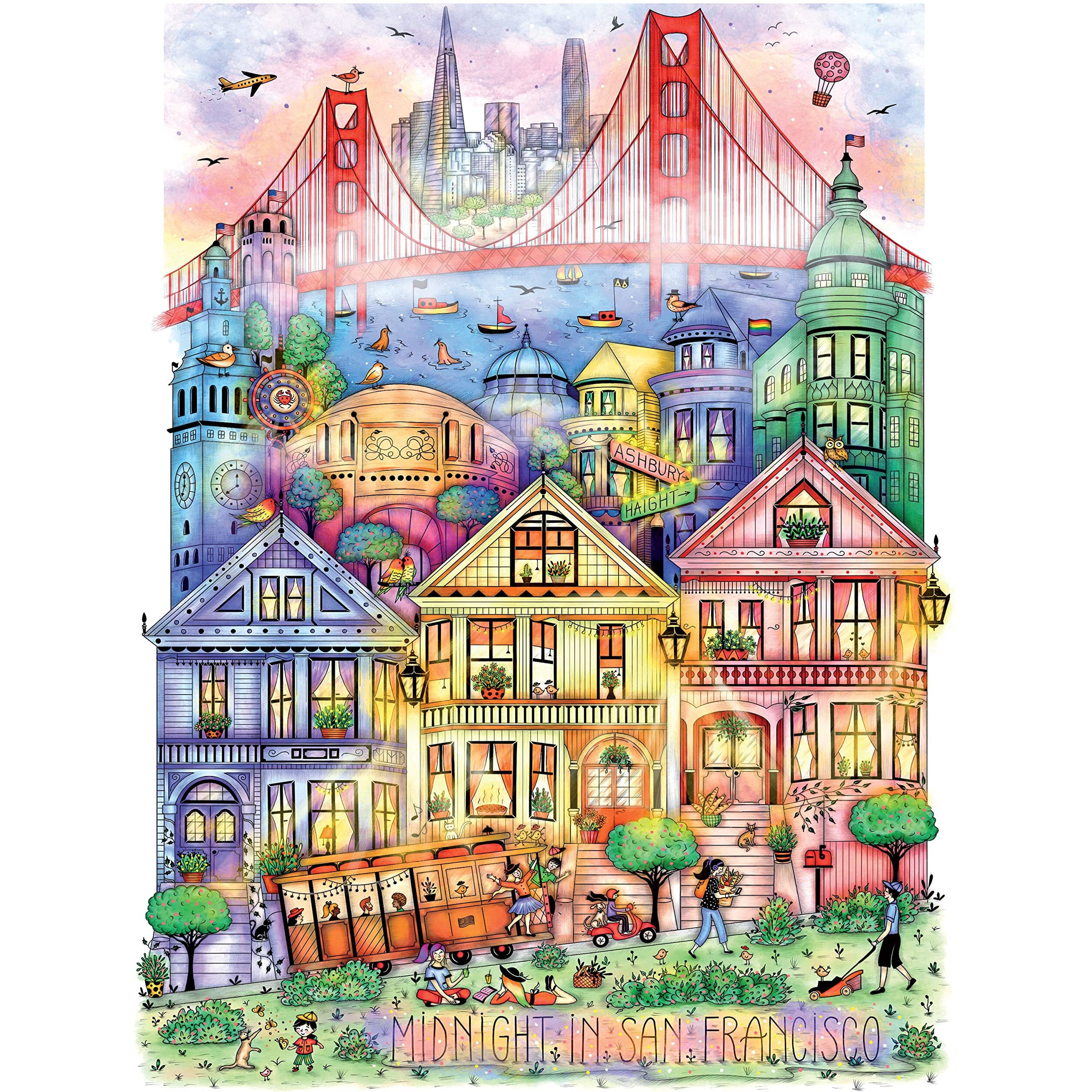 Ki Puzzle 1000 Piece Puzzle For Adults Madalina Tantareanu Cities At Midnight San Francisco Art Jigsaw Puzzle 27X20 Ki Puzzles (02690-Sb)