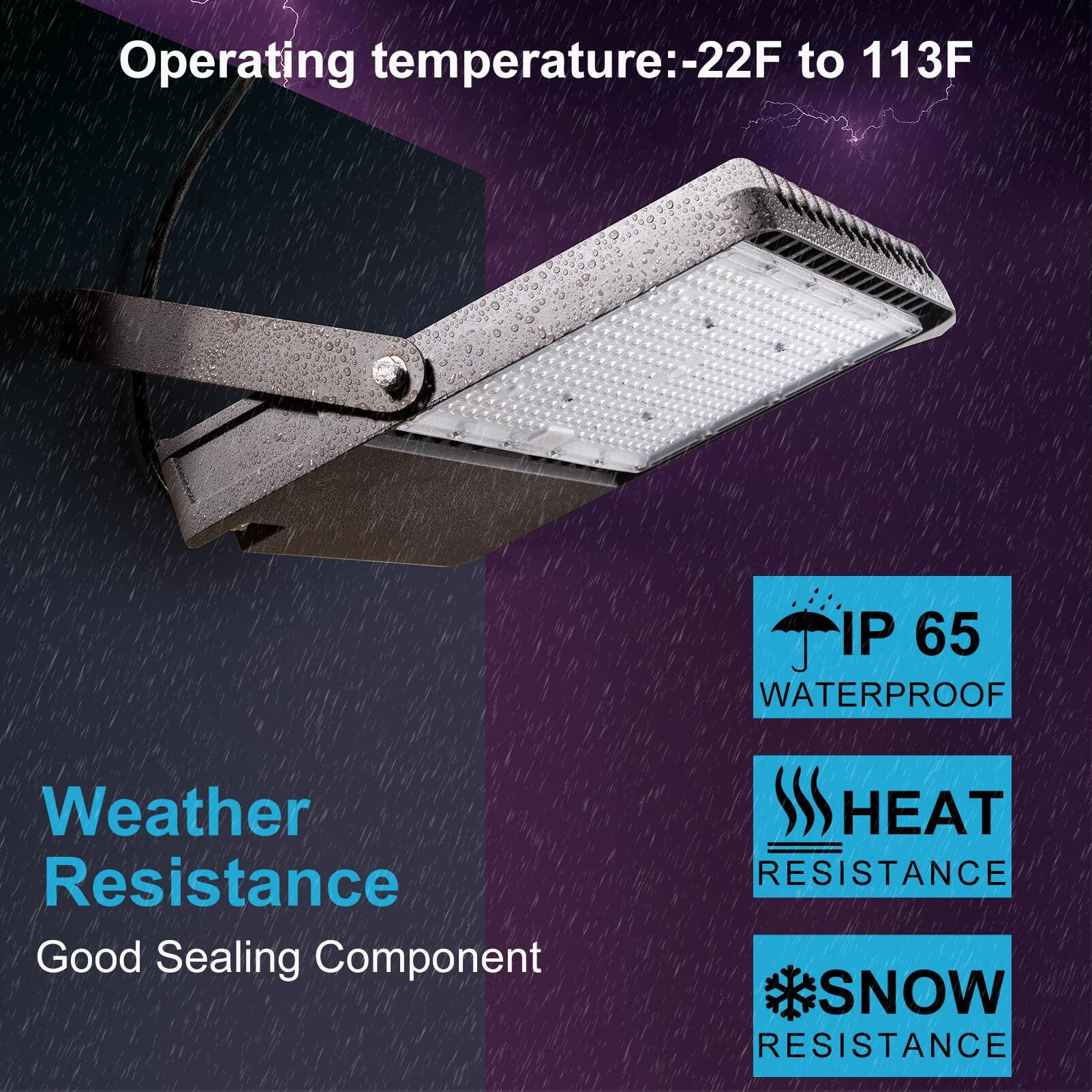 200W Led Flood Light Outdoor 30000Lm (800W Equivalent) Led Stadium Light With Dusk To Dawn  5000K Ac100-277V Commercial Flood Light With 5Ft Plug  Ip65 Waterproof Area Lighting For Stadium-2Pack